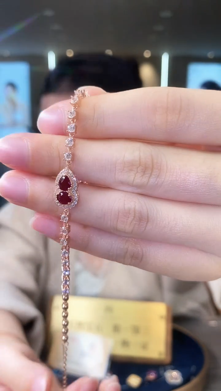 【闪购商品】红宝石手链银S925镶嵌09