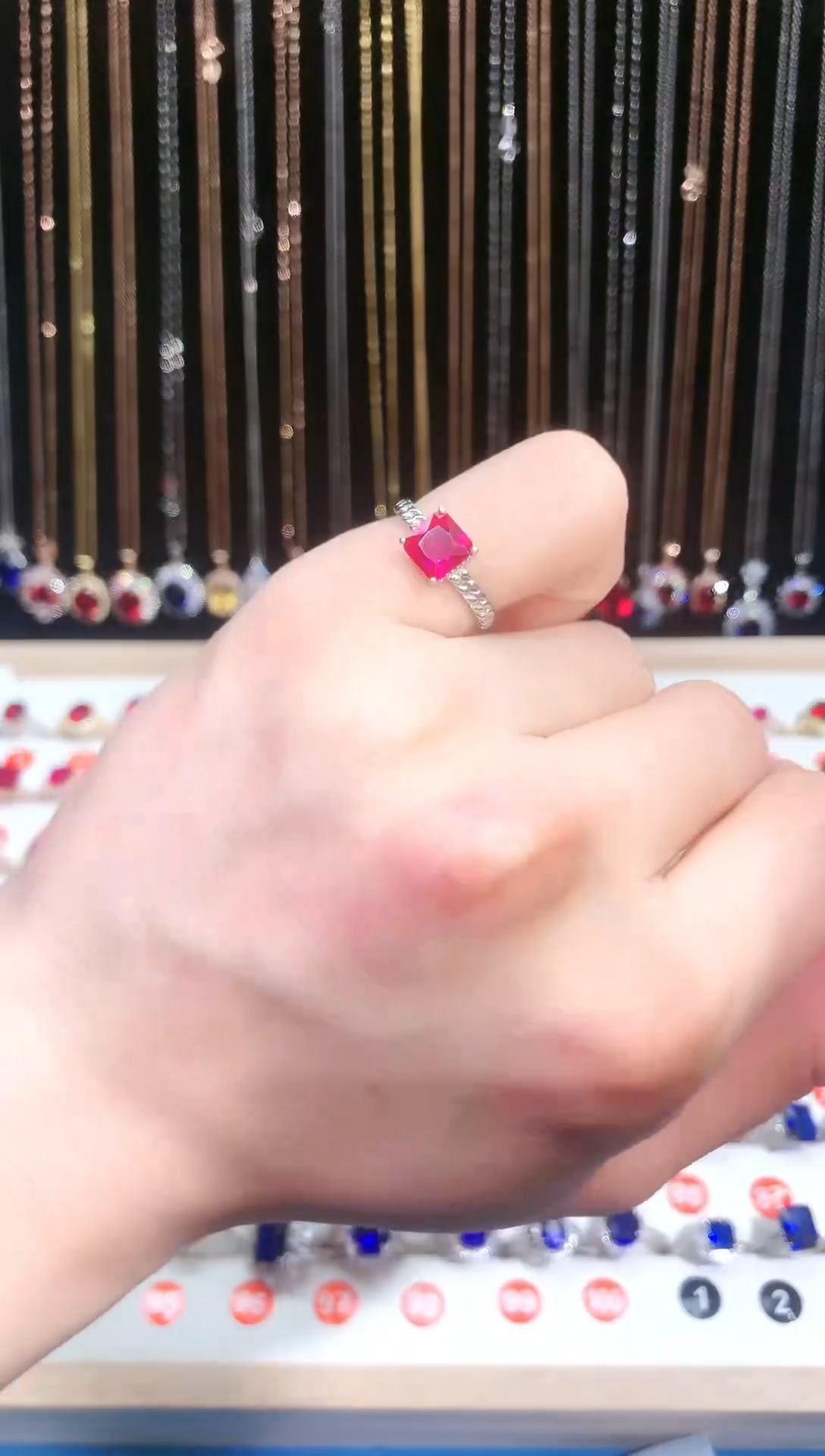 【闪购商品】红宝石戒指银S925镶嵌11111
