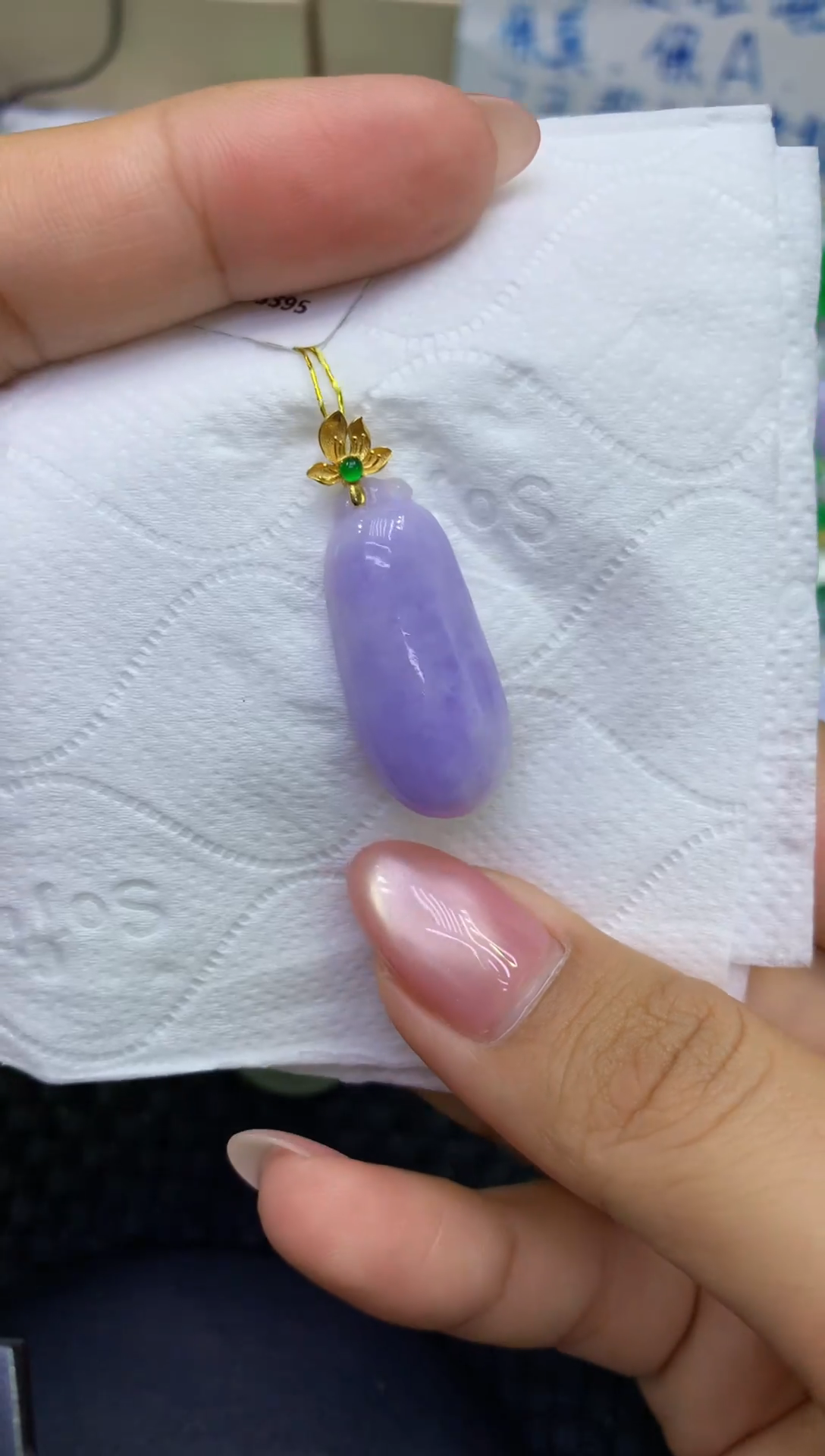 颈饰18K金镶嵌翡翠天然缅甸A货翡翠