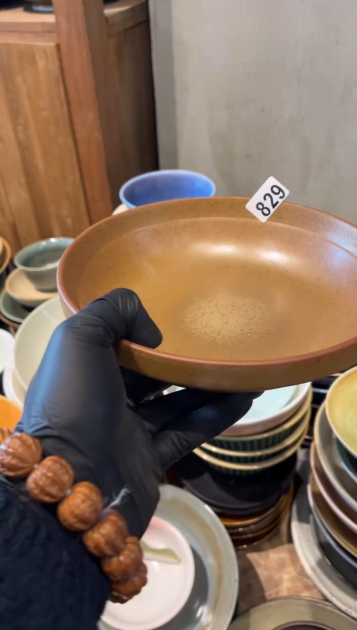 【闪购商品】瓷片829  仿古黄立边深盘1个