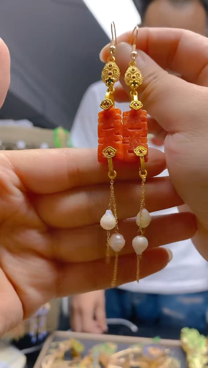 【闪购商品】翡翠耳饰合金0257翡翠耳钩