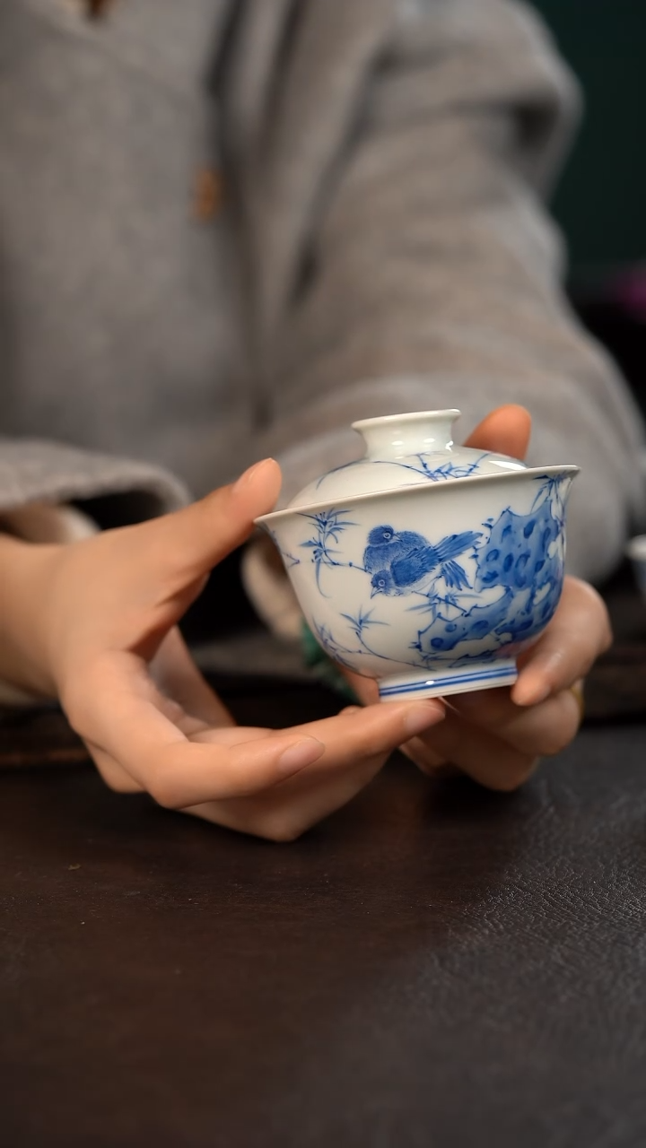 【闪购商品】杯聚澜堂竹报平安盖碗