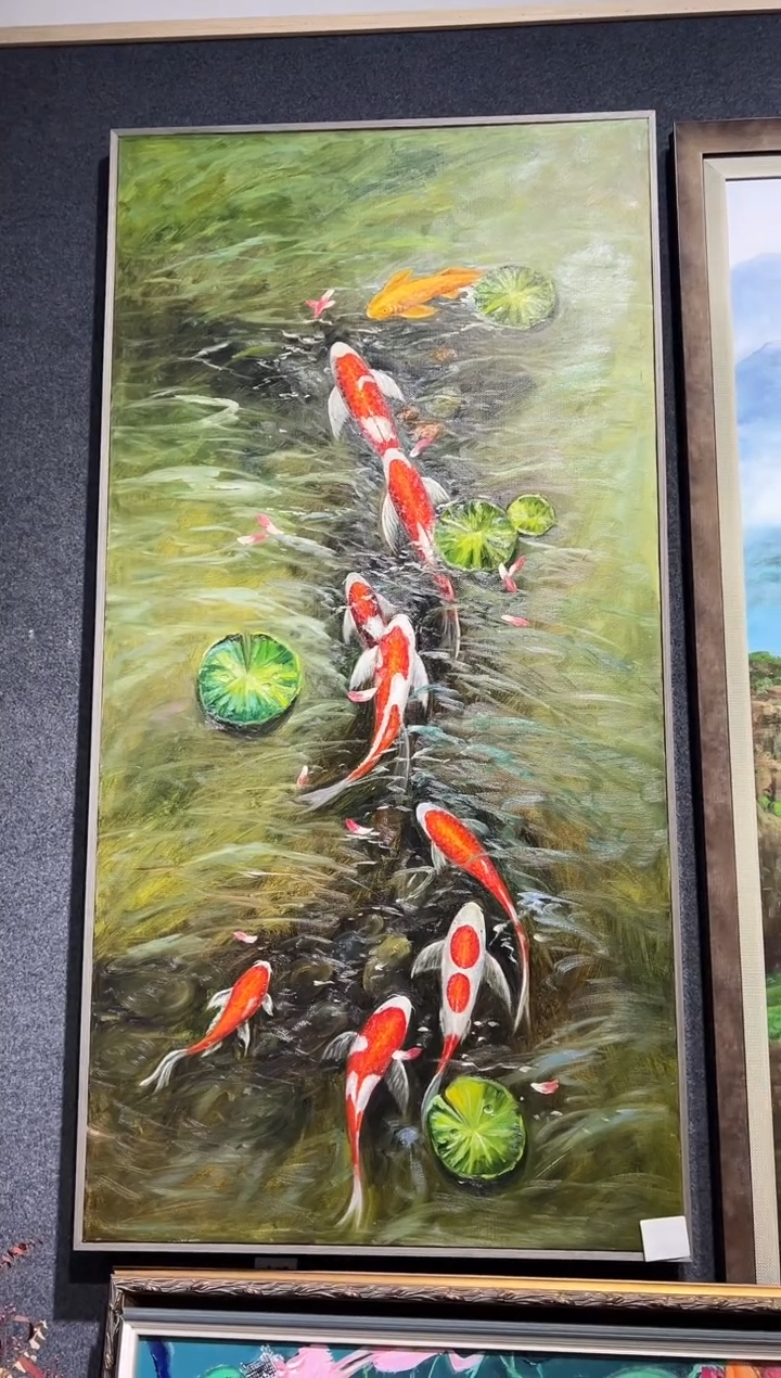 【闪购商品】油画135号 80*160 鲤鱼-手绘油画
