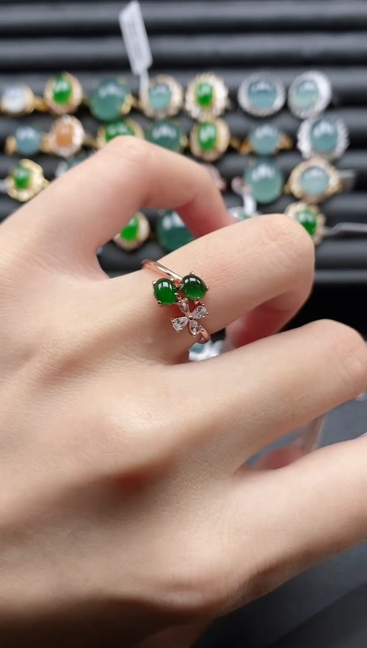 【闪购商品】翡翠戒指银S925镶嵌15151