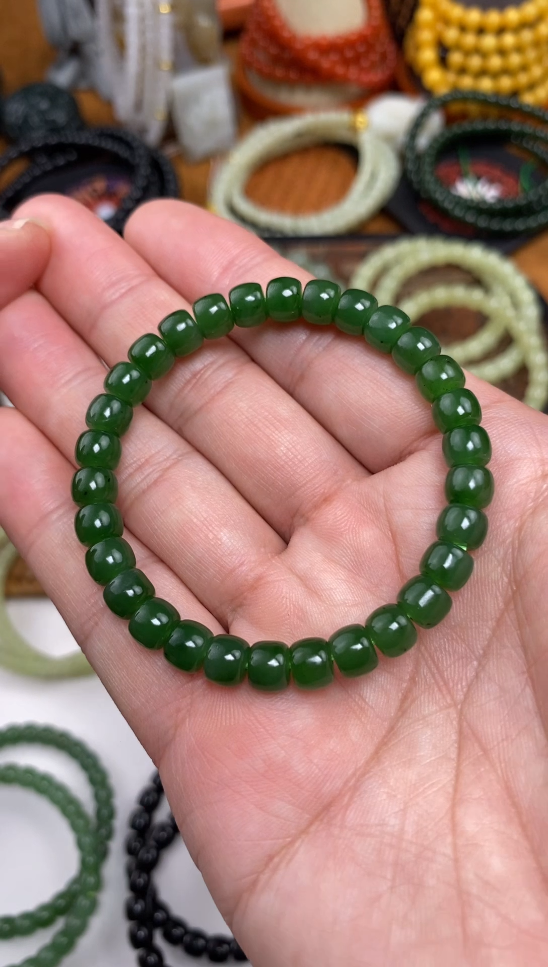 颈饰未镶嵌和田玉手串