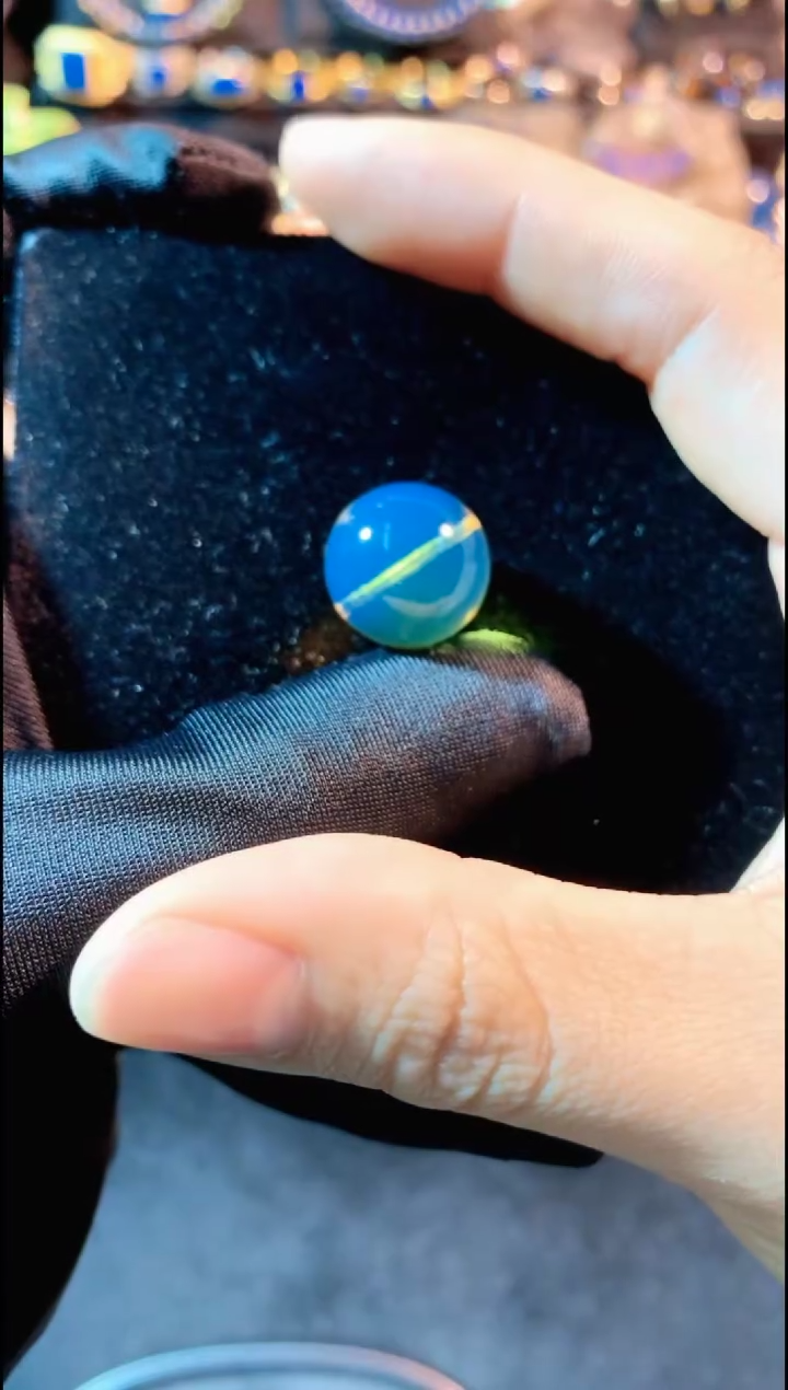 【闪购商品】琥珀珠宝奇石未镶嵌15MM皇家天青单珠