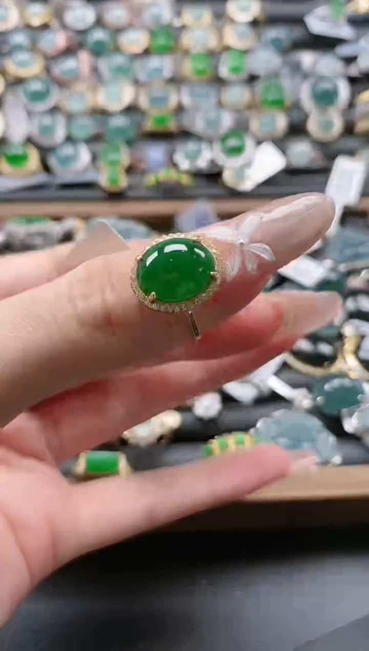 【闪购商品】翡翠戒指银S925镶嵌51511