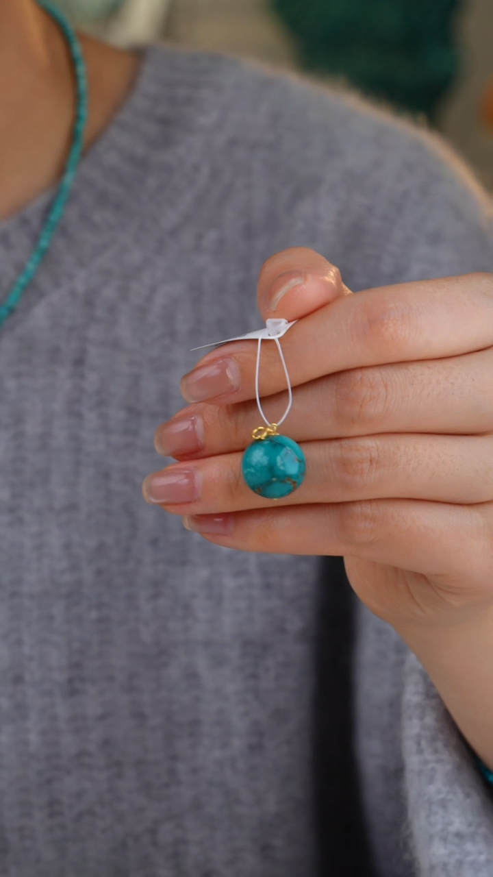 【闪购商品】绿松石吊坠(不含链)18K金镶嵌1