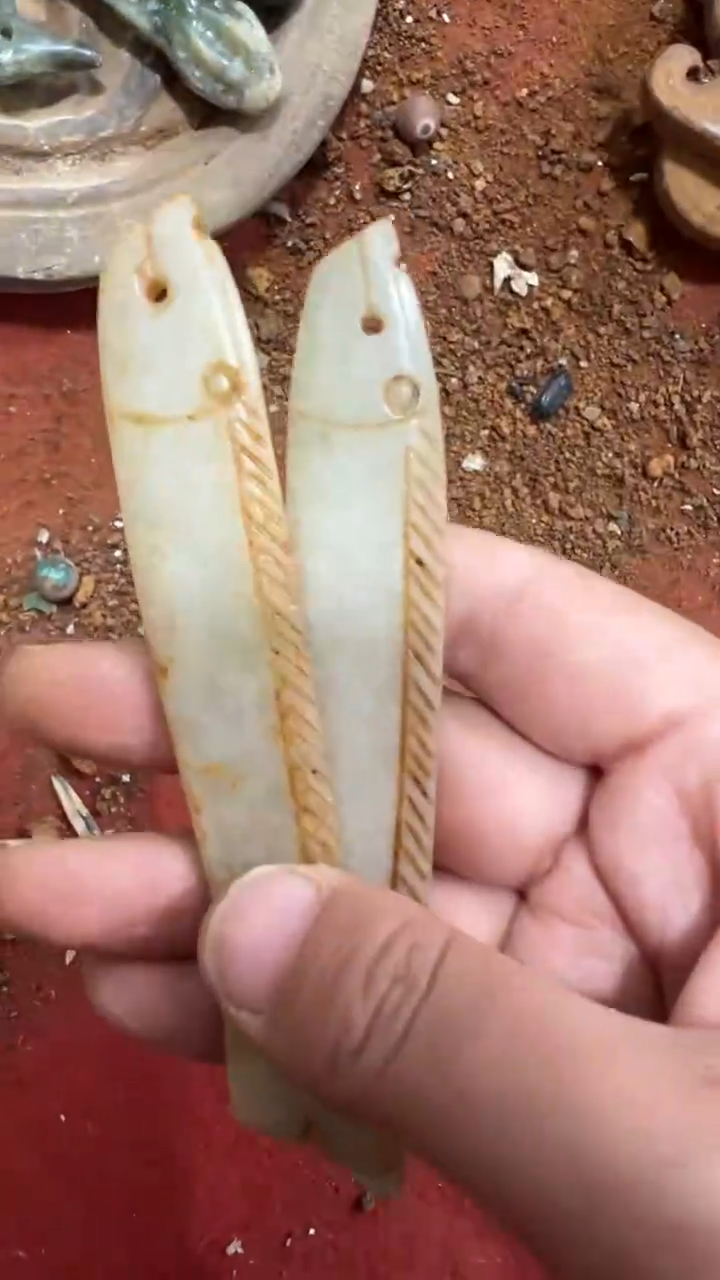 未镶嵌和田玉挂件一对两个