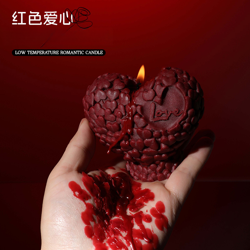 45度蜡烛爱心情调香薰新手不烫易清理情侣滴低wen香薰蜡烛