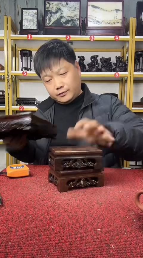 木非洲黑檀长方底座12.5*9*4.8CM//2个