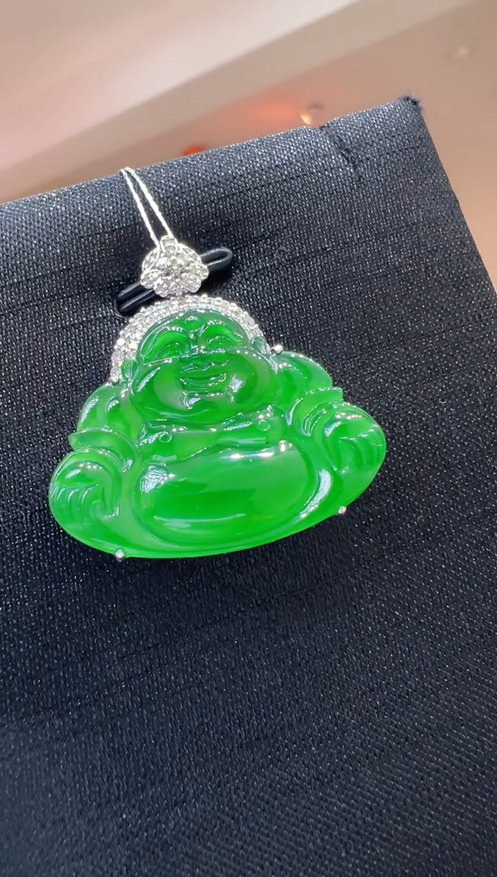 【闪购商品】翡翠吊坠(不含链)18K金镶嵌           