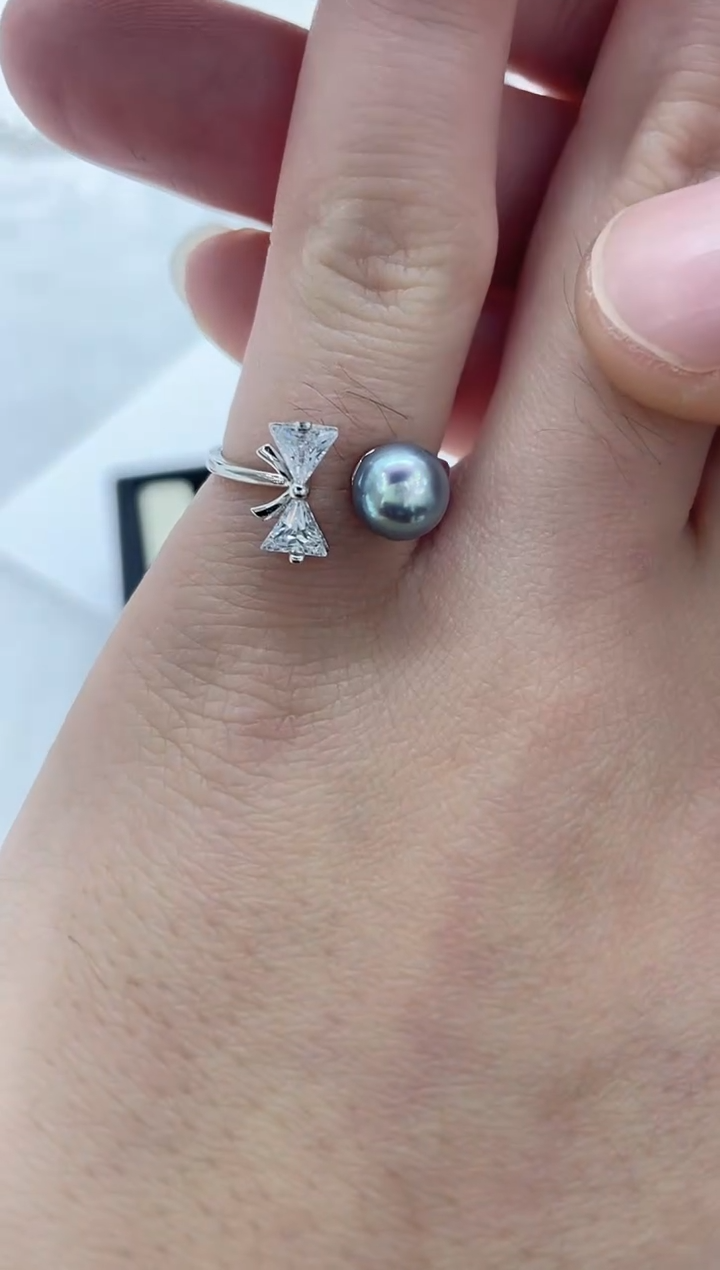 【闪购商品】海水珍珠戒指银S925镶嵌海水珍珠戒指