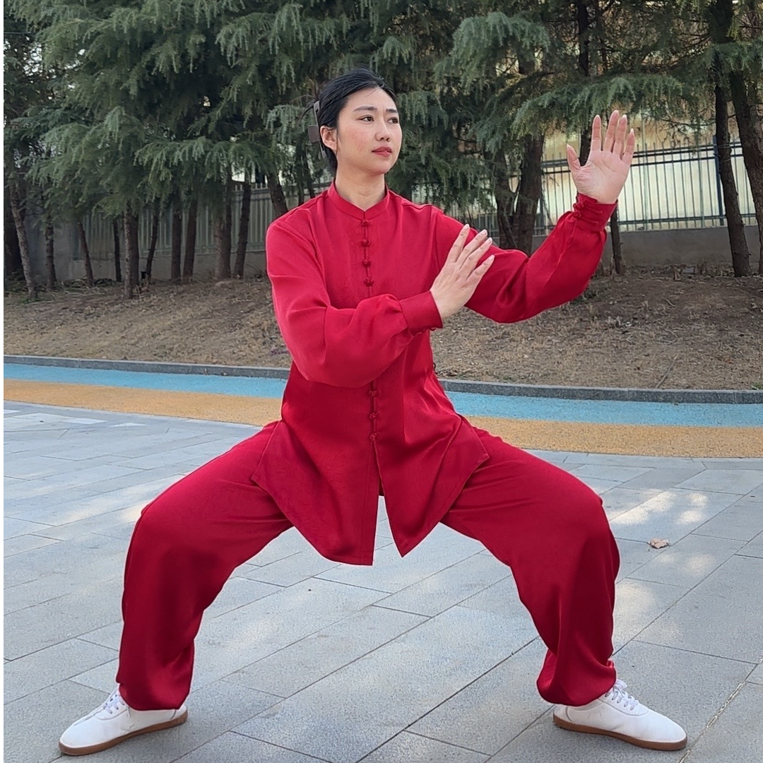 春秋季太极服裤子重磅醋酸麻.武术比赛表演日常练功.男女太极服