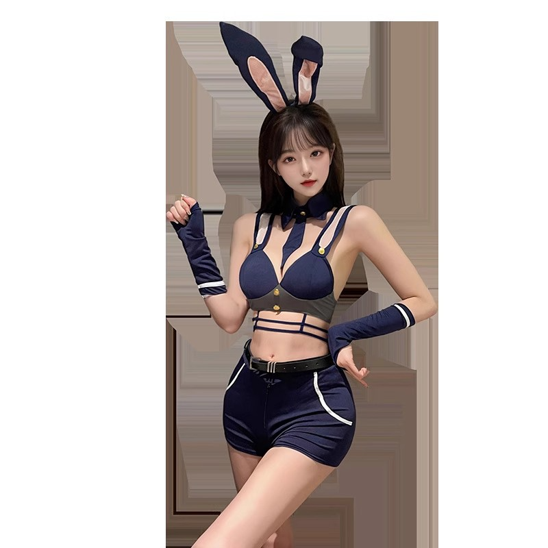 兔子警官衣服女警性感衣服漫展衣纯欲内衣cos服辣妹夏季黑色火辣