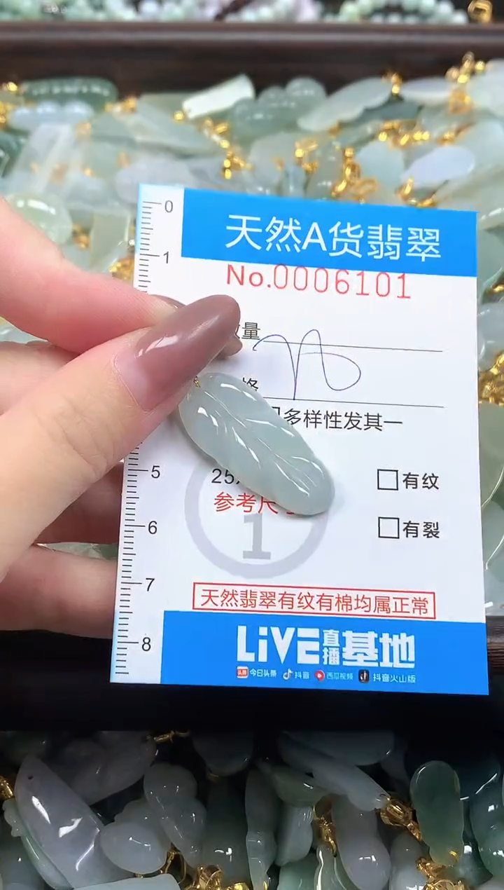 颈饰未镶嵌翡翠净货挂件-6101