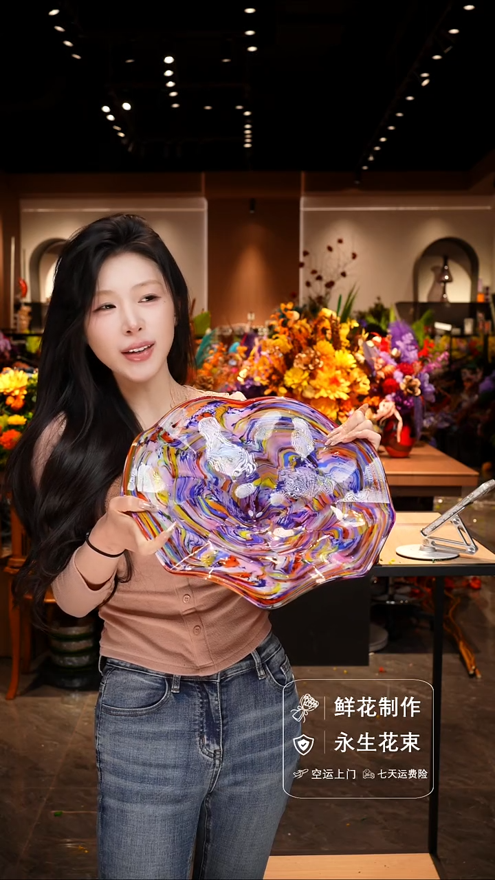 手工艺品琉璃手工花器花束空运包邮送货上门-以图片为准    