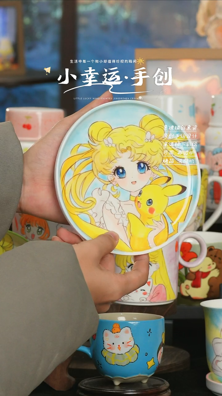 【闪购商品】小幸运纯手工手绘陶瓷