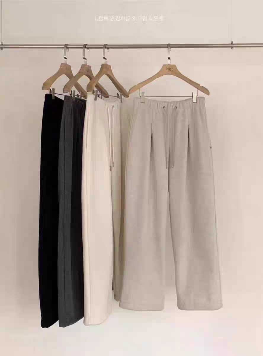 少量现！泡菜正品 egg/鸡蛋家  秋冬新款 松紧腰纯色羊毛呢休闲裤