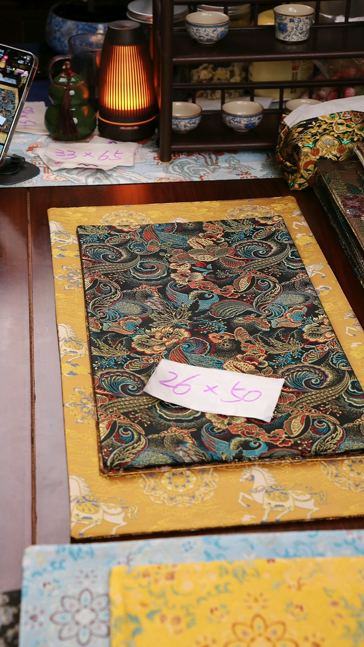 【蝴蝶花双面】中国风干泡织锦茶席26*50