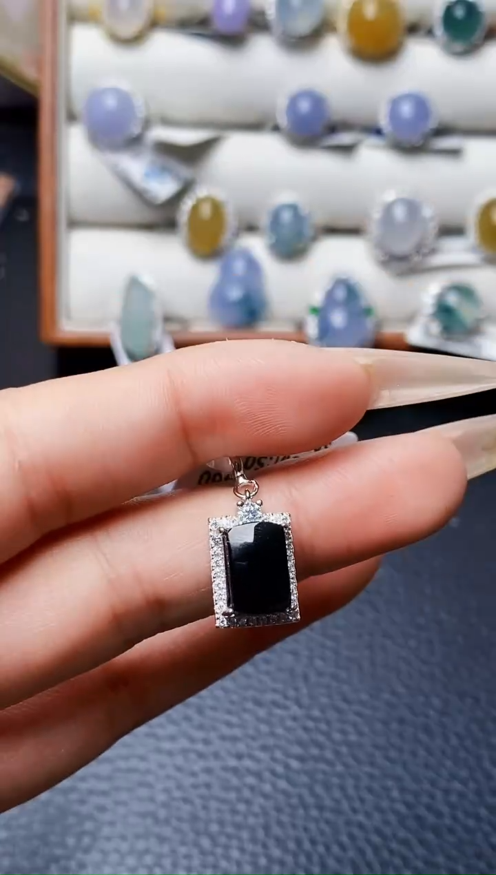 银S925镶嵌戒指翡翠0059