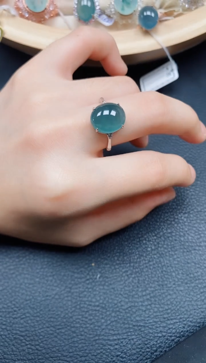 【闪购商品】翡翠戒指银S925镶嵌翡翠