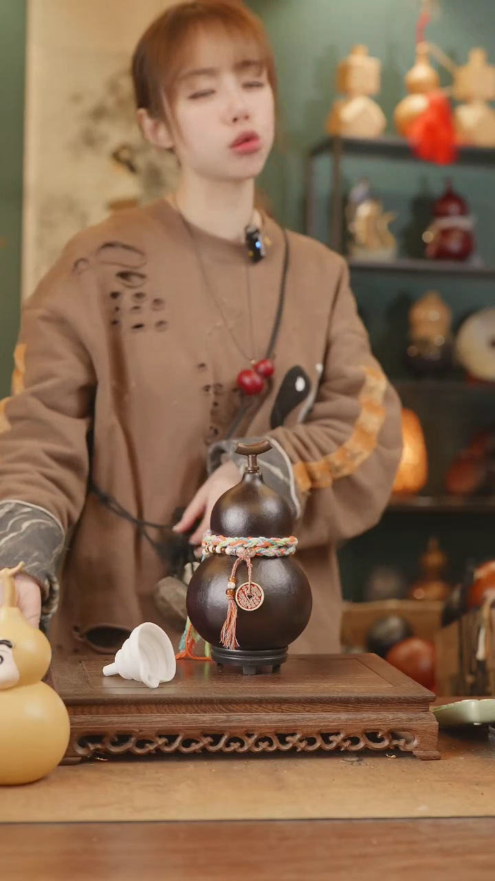 【闪购商品】172号精品天然大漆工艺防渗内胆酒葫芦~