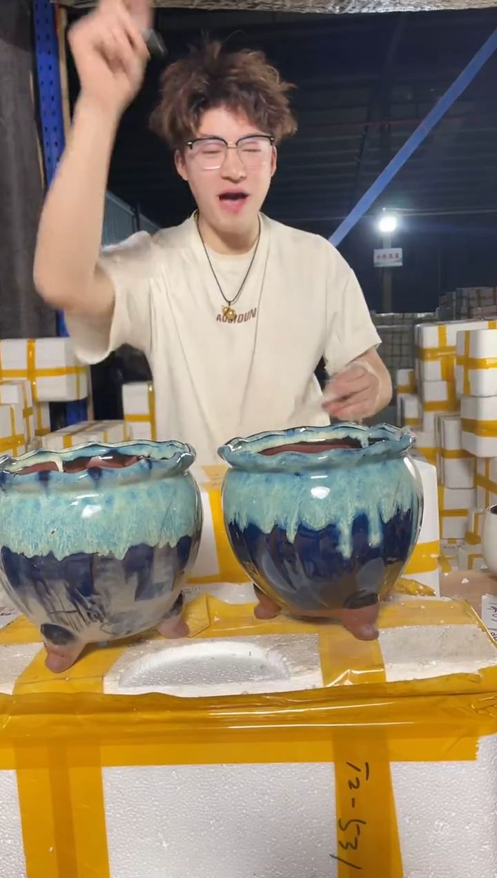 紫砂花盆宜兴紫砂粗陶花盆16-16