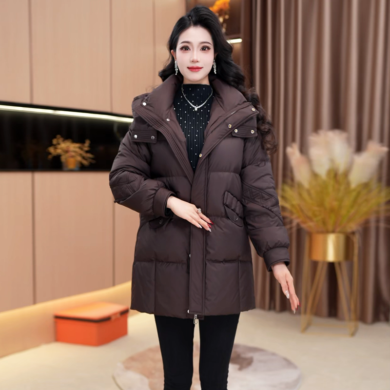 冬季新款气质中长款时尚百搭白鸭绒羽绒服【817#】