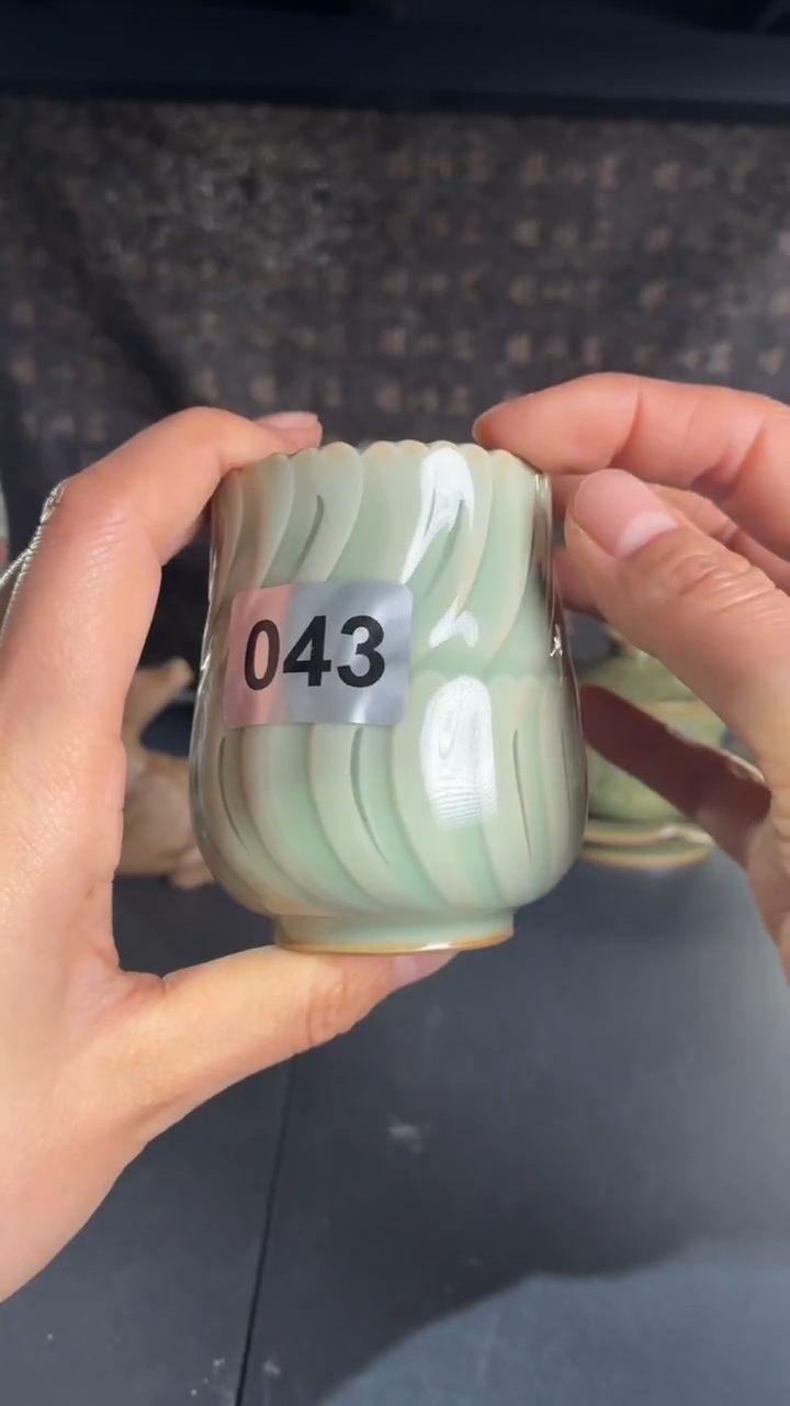 耀州窑仰山玲珑杯微瑕043