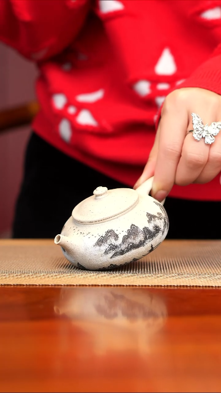 【闪购商品】紫砂茶壶白玉段泥寒江壶