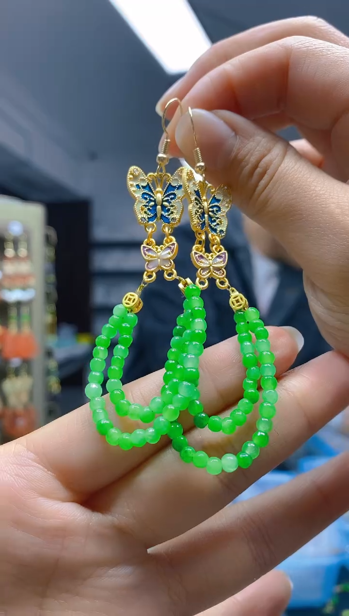 【闪购商品】翡翠耳饰合金0411翡翠耳钩