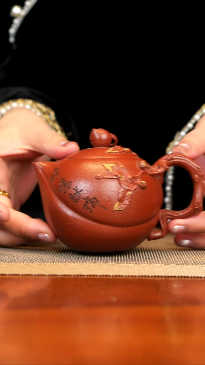 【闪购商品】紫砂茶壶宜兴紫砂寿桃壶杨菲