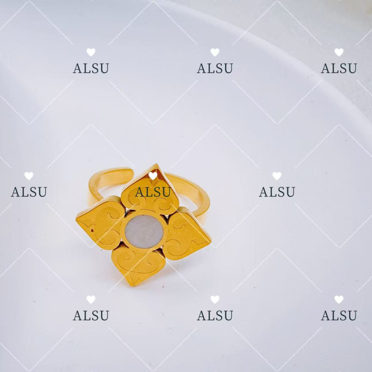 合金硅胶戒指 ALSU原创民族风新款花型戒指气质时尚个性简约经典