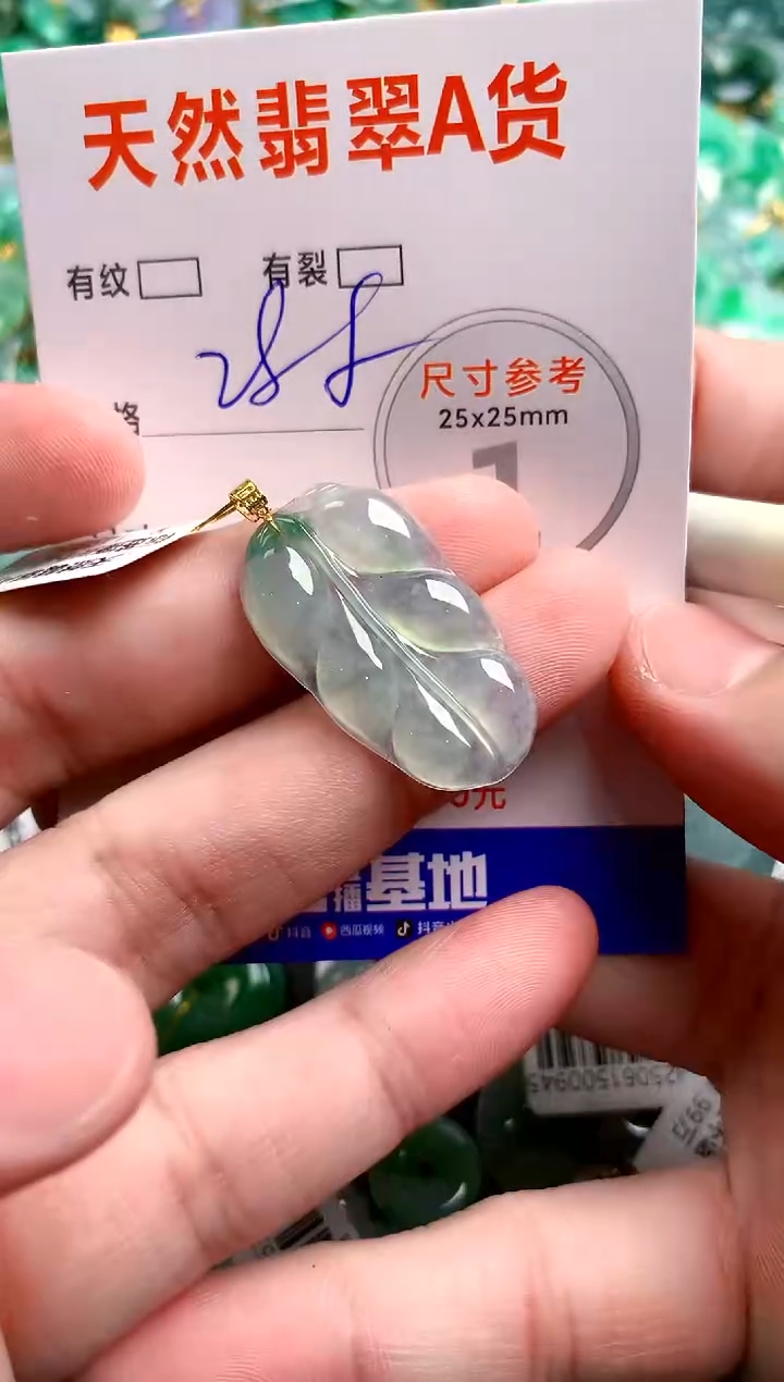 翡翠18K金镶嵌颈饰0046369148