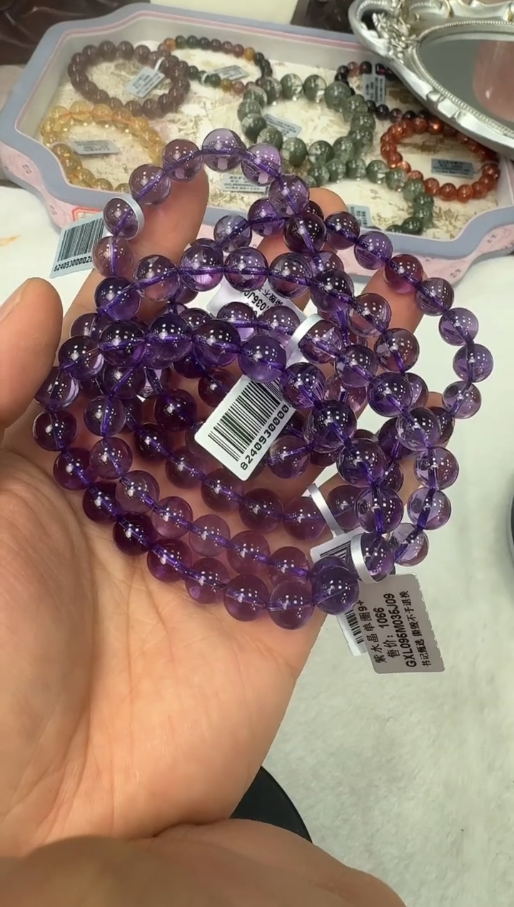 【闪购商品】水晶手链未镶嵌gxl095约9mm多样性发一件