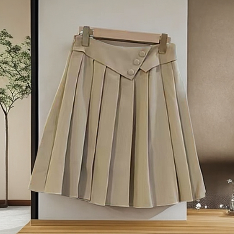 22385款 设计感时尚百褶西装半身裙学院风小个子短裙