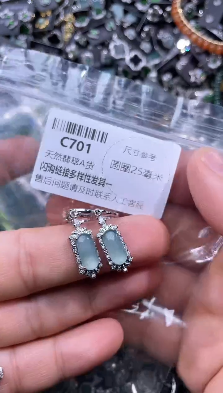 【闪购商品】翡翠颈饰未镶嵌C701耳扣