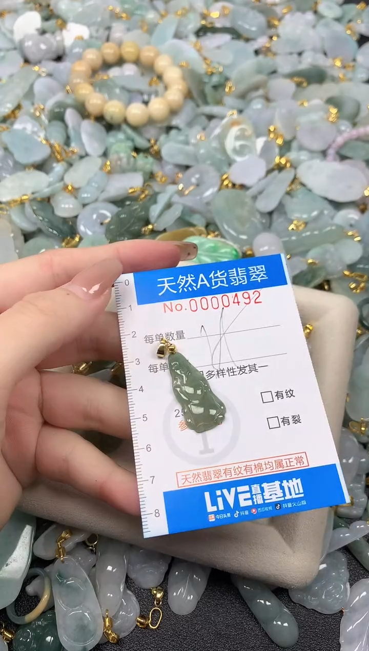 颈饰未镶嵌翡翠净货挂件-0492