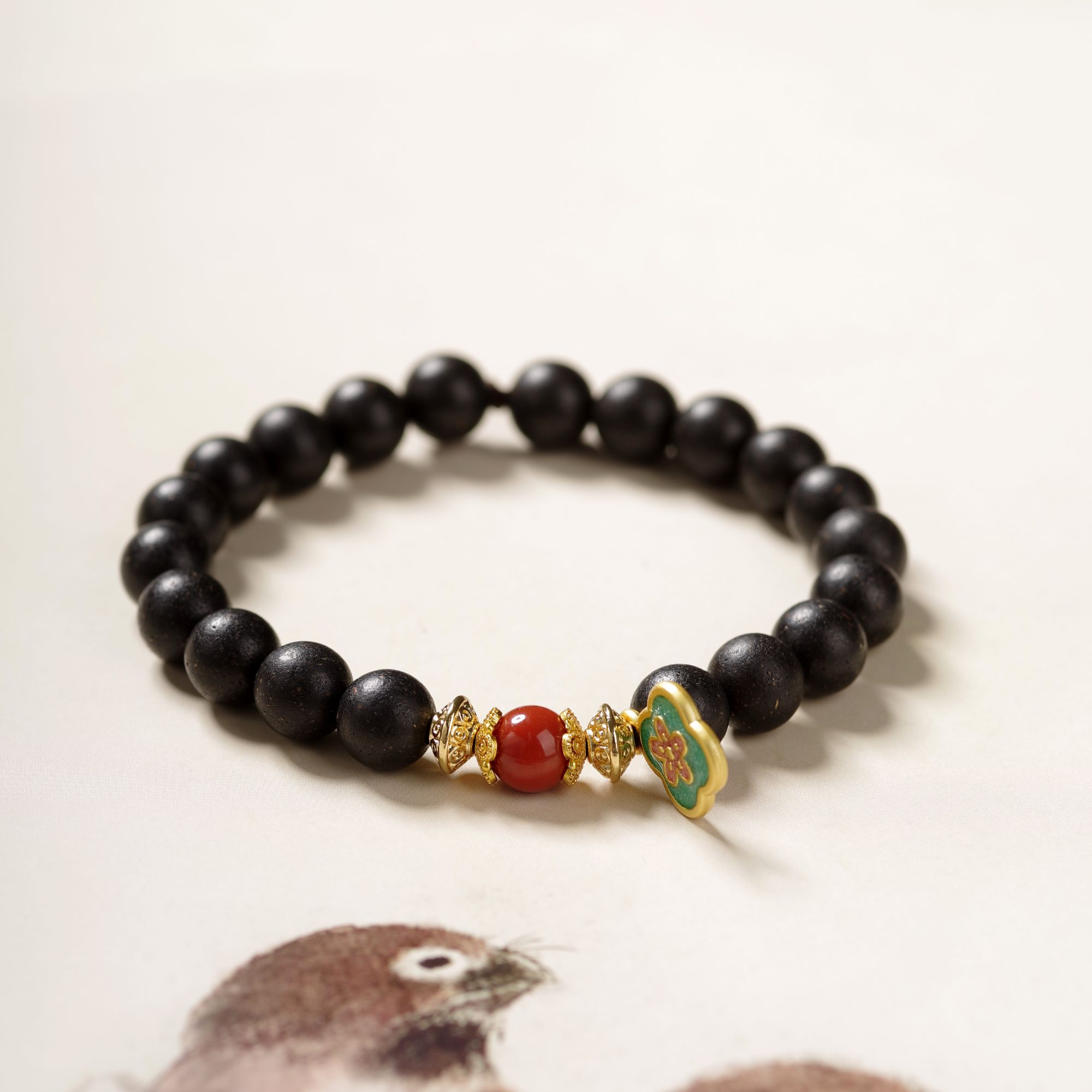 【灵珠缘】合香珠女性国风非遗手串安神纤体素圈款圆珠配饰