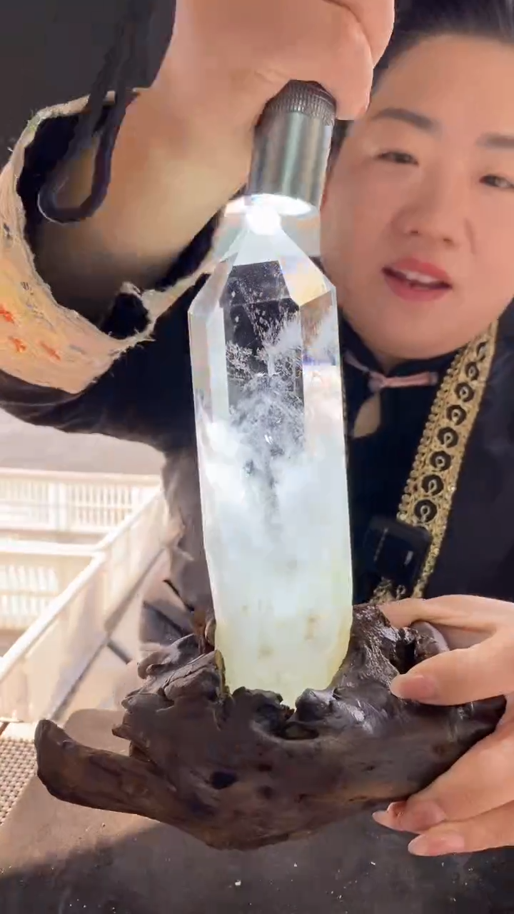 未镶嵌珠宝半成品水晶白水晶柱子D533