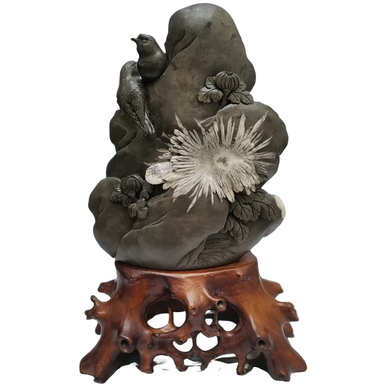 天然菊花石陶瓷创意精雕摆件雕塑工艺品链接乔迁开业送礼家居收藏