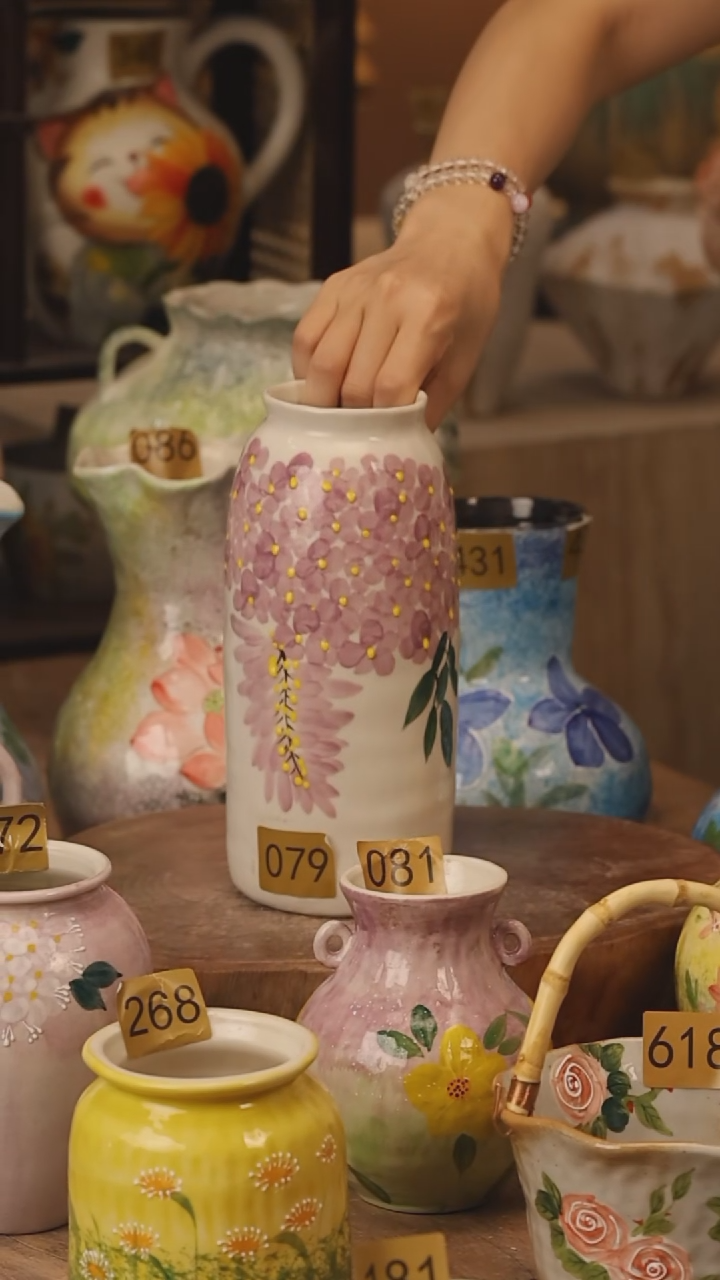 陶瓷079景德镇设计师手作花器摆件侘寂风