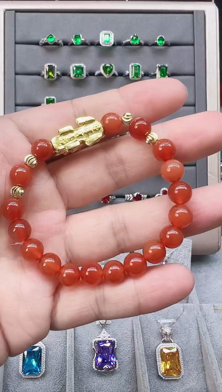 【闪购商品】南红玛瑙手链合金漏了