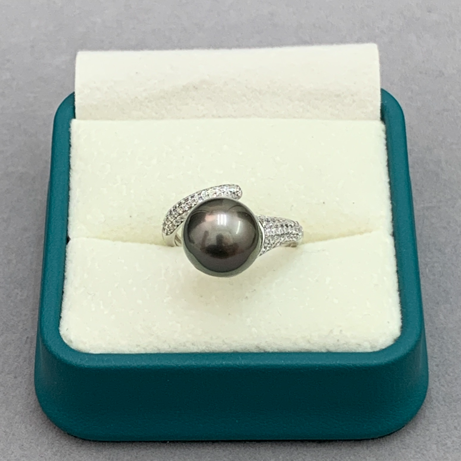 星柠珍珠 海水大溪地黑珍珠 s925银戒指 时尚款