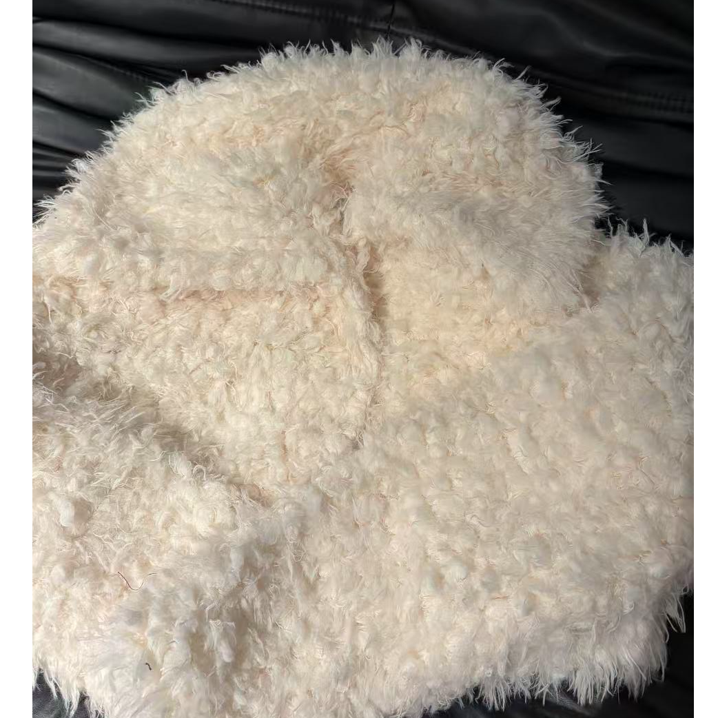 羊胎毛毛短款外套