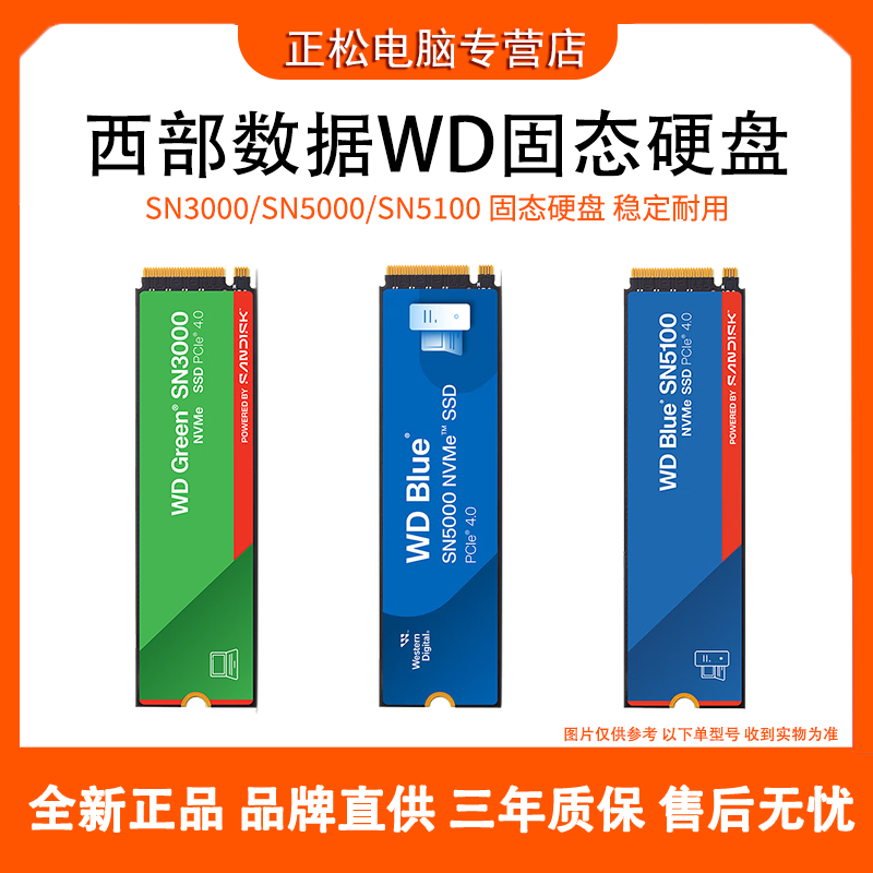 闪迪西数蓝盘SN3000/SN5000/SN5100 SSD固态硬盘M.2接口 