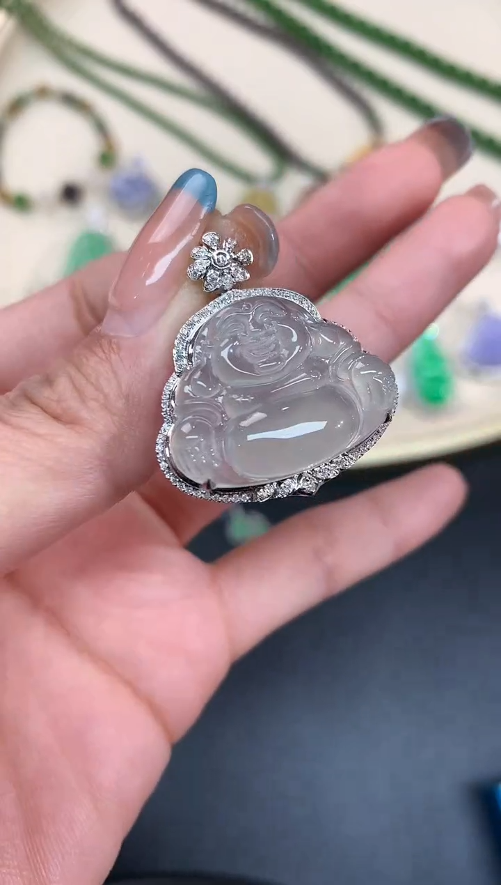 【闪购商品】翡翠吊坠(不含链)18K金镶嵌吊坠A194|6999