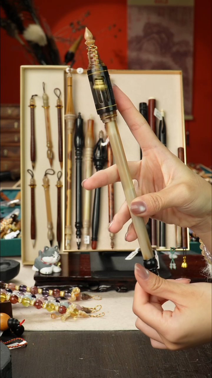 19号孤品高货毛笔链接 清水试笔 蘸墨不退