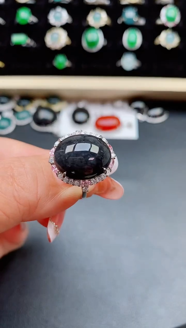 【闪购商品】翡翠戒指银S925镶嵌05800